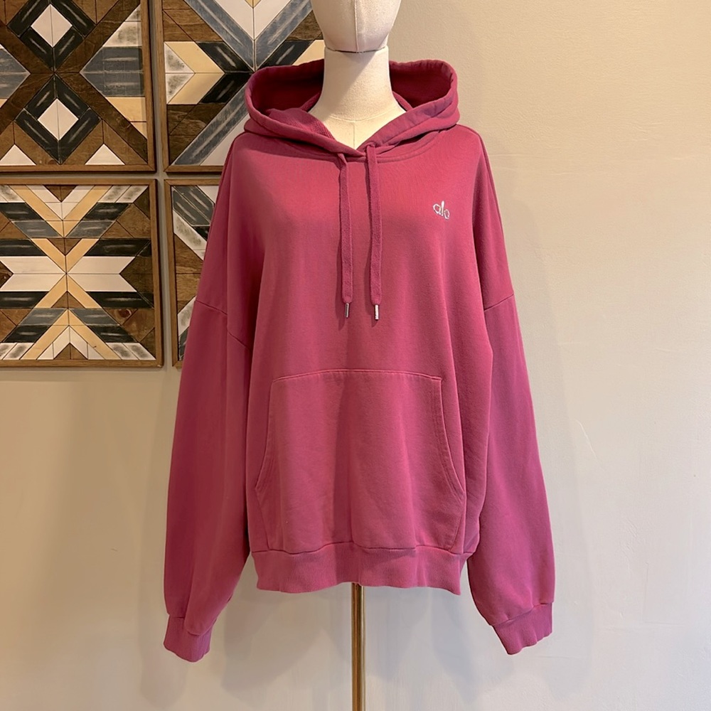 ALO Yoga Accolade Hoodie Sweatshirt Pink 2XL